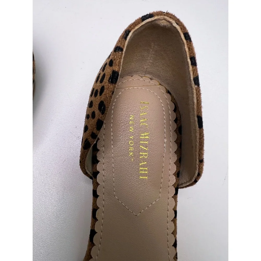 Isaac Mizrahi New York Leopard Print‎ D'Orsay Pointed Toe Scalloped Flats 7.5